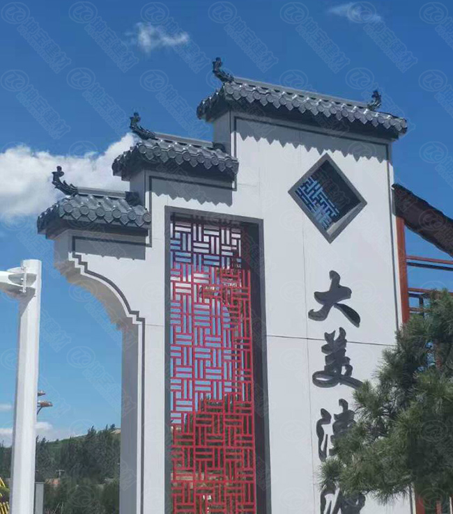 合成樹脂瓦再造牌樓景觀，增添新氣象！